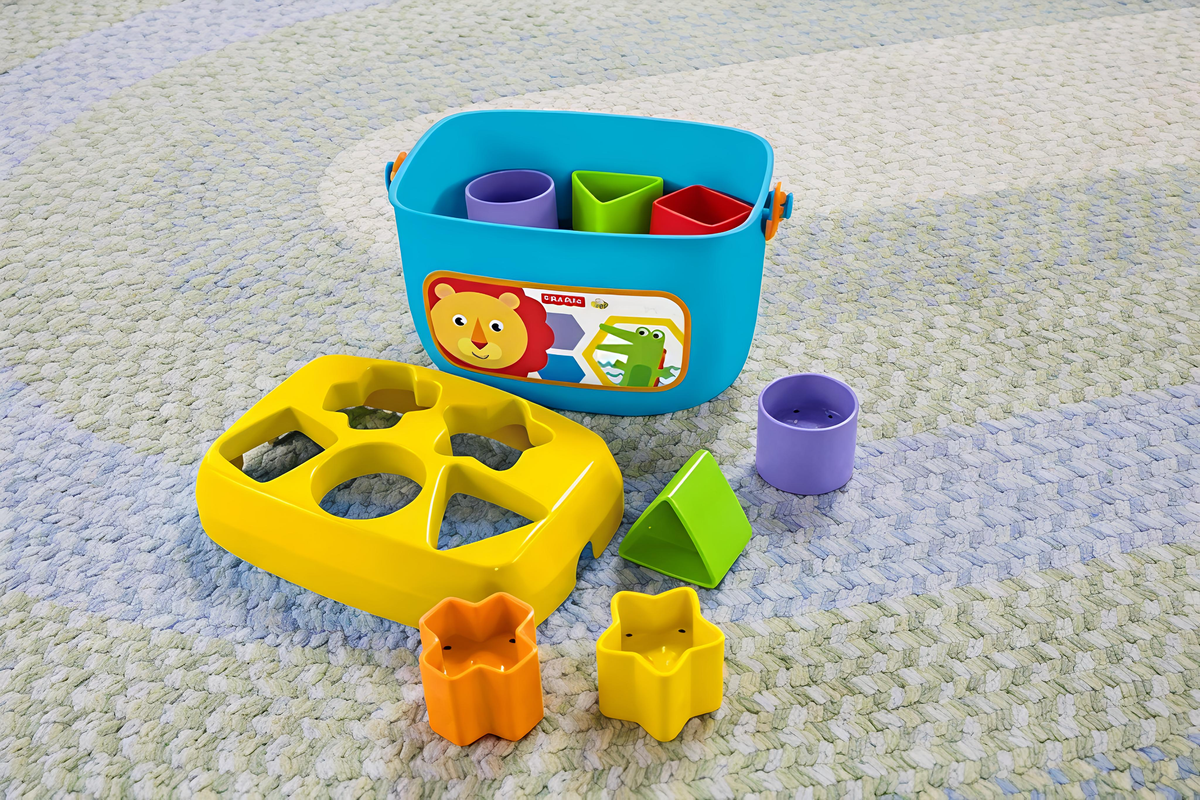 Colorful Shape Sorter Bucket Toy